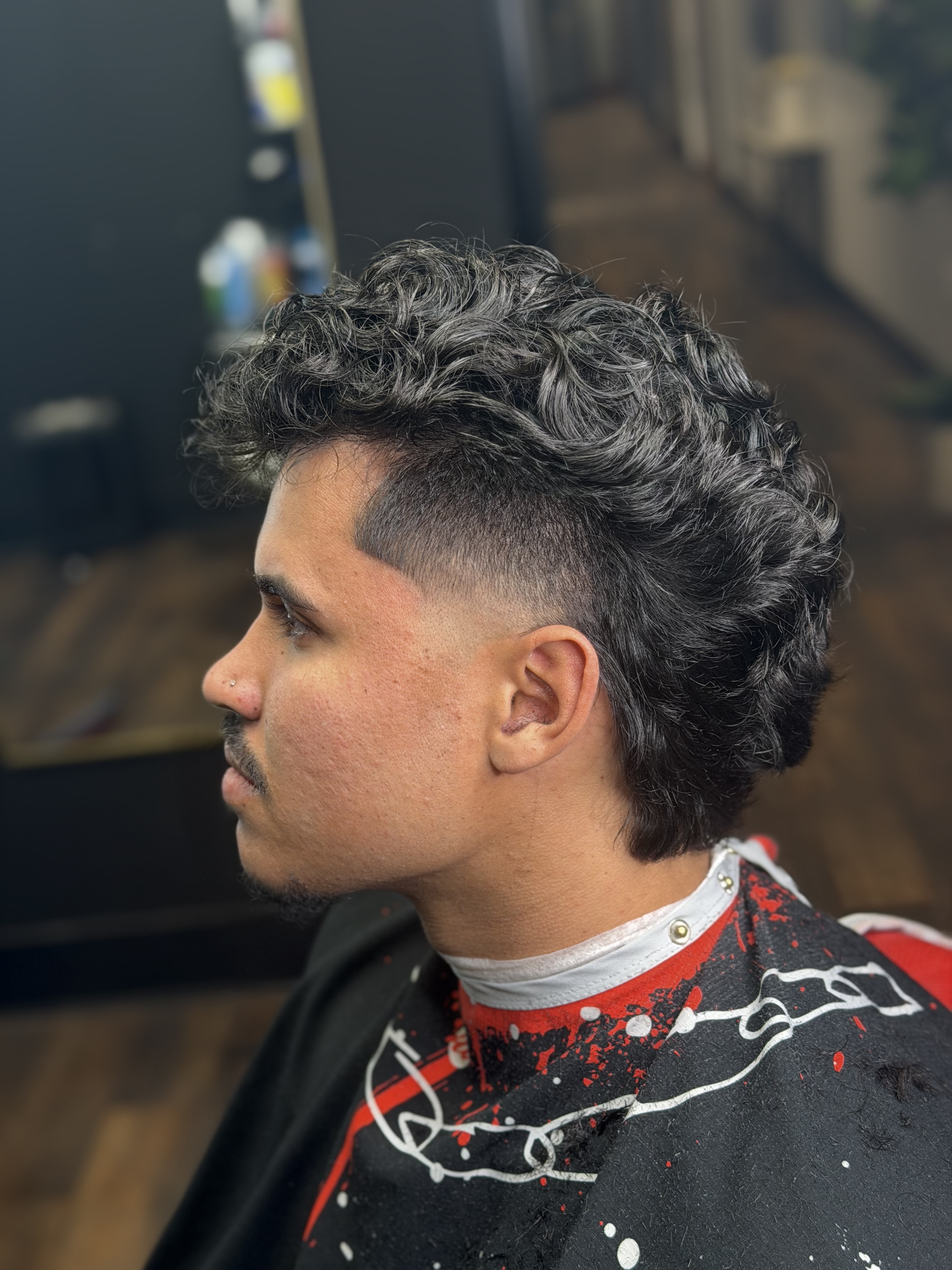 Curly textured fade