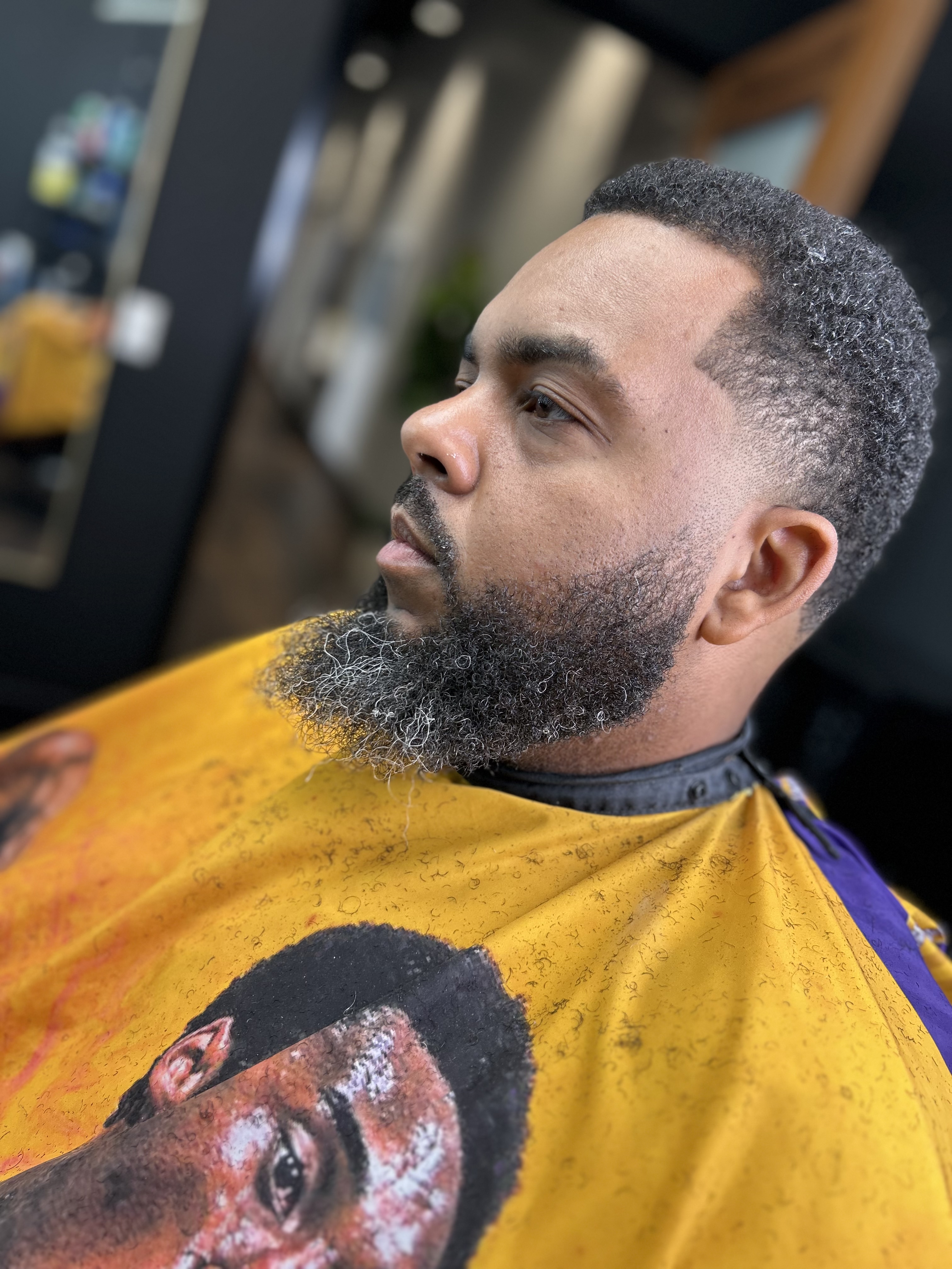 Skin fade with full beard